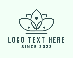 Massage - Spa Lotus Leaf logo design