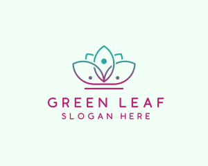 Spa Lotus Leaf  logo design