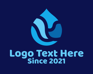 Oil - Blue Water Droplet logo design