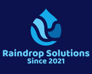 Raindrop - Blue Water Droplet logo design