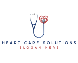 Cardiologist Health Stethoscope logo design