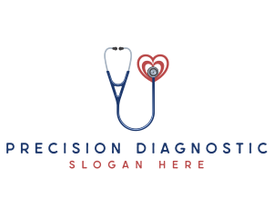 Diagnostic - Cardiologist Health Stethoscope logo design