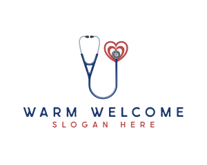 Cardiologist Health Stethoscope logo design