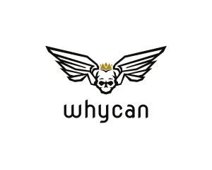 Crown Skull Wings Logo