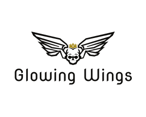 Crown Skull Wings logo design