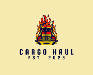 Flaming Cargo Truck logo design