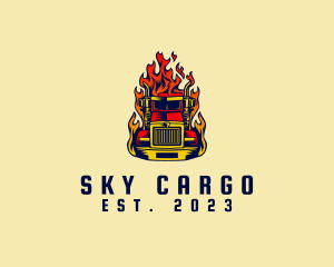 Flaming Cargo Truck logo design