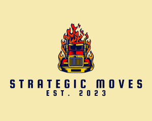 Flaming Cargo Truck logo design