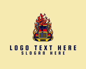 Flaming Cargo Truck Logo