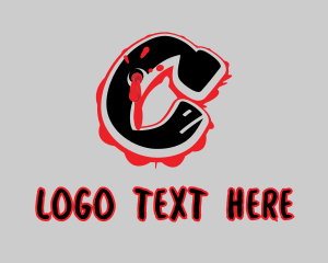 Blood - Splatter Graffiti Letter C logo design