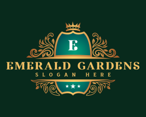 Garden Shield Crown logo design