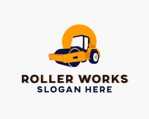 Roller - Steam Roller Equipment logo design