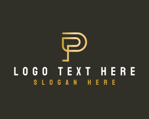 Technology - Digital Tech Marketing Letter P logo design