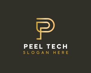 Digital Tech Marketing Letter P logo design