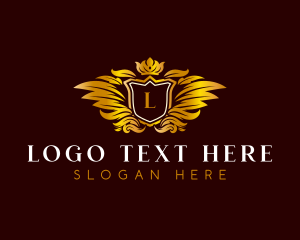 High End - Shield Crown Monarchy logo design