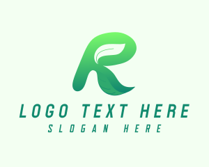Green - Organic Letter R logo design