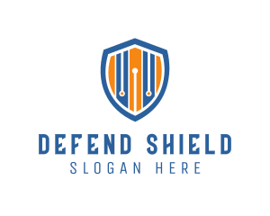 Defend - Circuit Shield Tech logo design