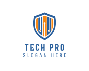 Processor - Circuit Shield Tech logo design