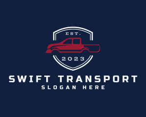 Pickup Car Shield Transport logo design