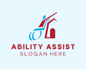 Handicap - Wheelchair Shelter House logo design
