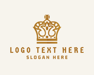 Pageant - Gold Monarchy Crown logo design