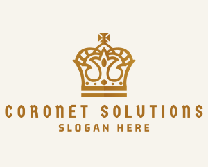 Gold Monarchy Crown logo design