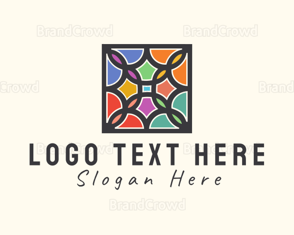 Stained Glass Art Square Logo