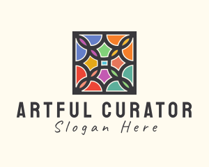 Stained Glass Art Square logo design