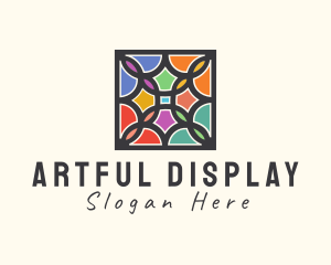 Stained Glass Art Square logo design