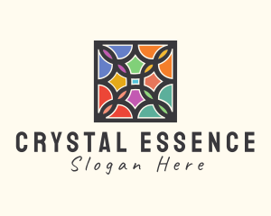 Stained Glass Art Square logo design