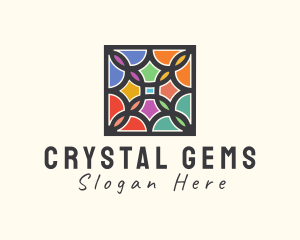 Stained Glass Art Square logo design