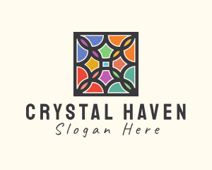 Stained Glass Art Square logo design