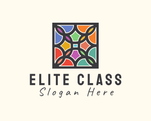 Stained Glass Art Square logo design