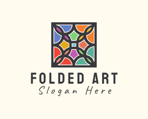 Stained Glass Art Square logo design