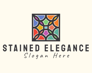 Stained Glass Art Square logo design