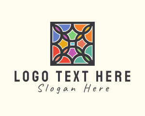 Elegance - Stained Glass Art Square logo design