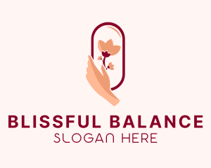 Tulip Floral Hands  logo design