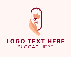 Skin Care - Tulip Floral Hands logo design