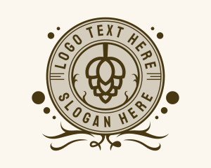 Happy Hour - Beer Hops Bar Badge logo design