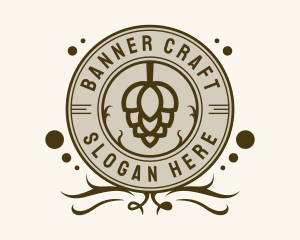 Beer Hops Bar Badge logo design