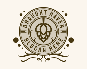 Beer Hops Bar Badge logo design