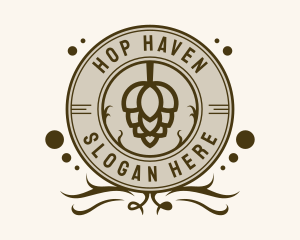 Hops - Beer Hops Bar Badge logo design