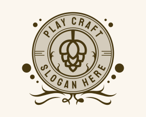 Beer Hops Bar Badge logo design