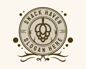 Beer Hops Bar Badge logo design