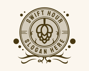 Beer Hops Bar Badge logo design