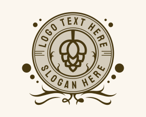 Beer Hops Bar Badge Logo