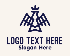Minimalism - Blue Royal Eagle Monoline logo design