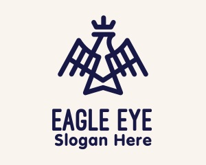 Blue Royal Eagle Monoline logo design