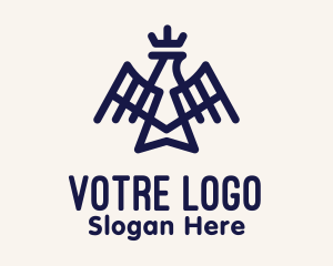 Wing - Blue Royal Eagle Monoline logo design