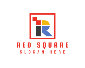 Colorful Square R logo design